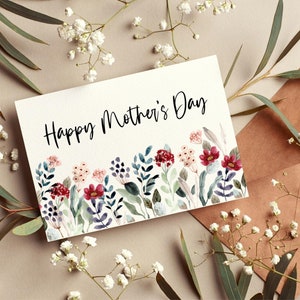 Tarjeta Imprimible del Día de la Madre / Feliz Día de la Madre / Descarga Instantánea / Tarjeta de Felicitación Digital 5x7 / PDF del Día de la Madre
