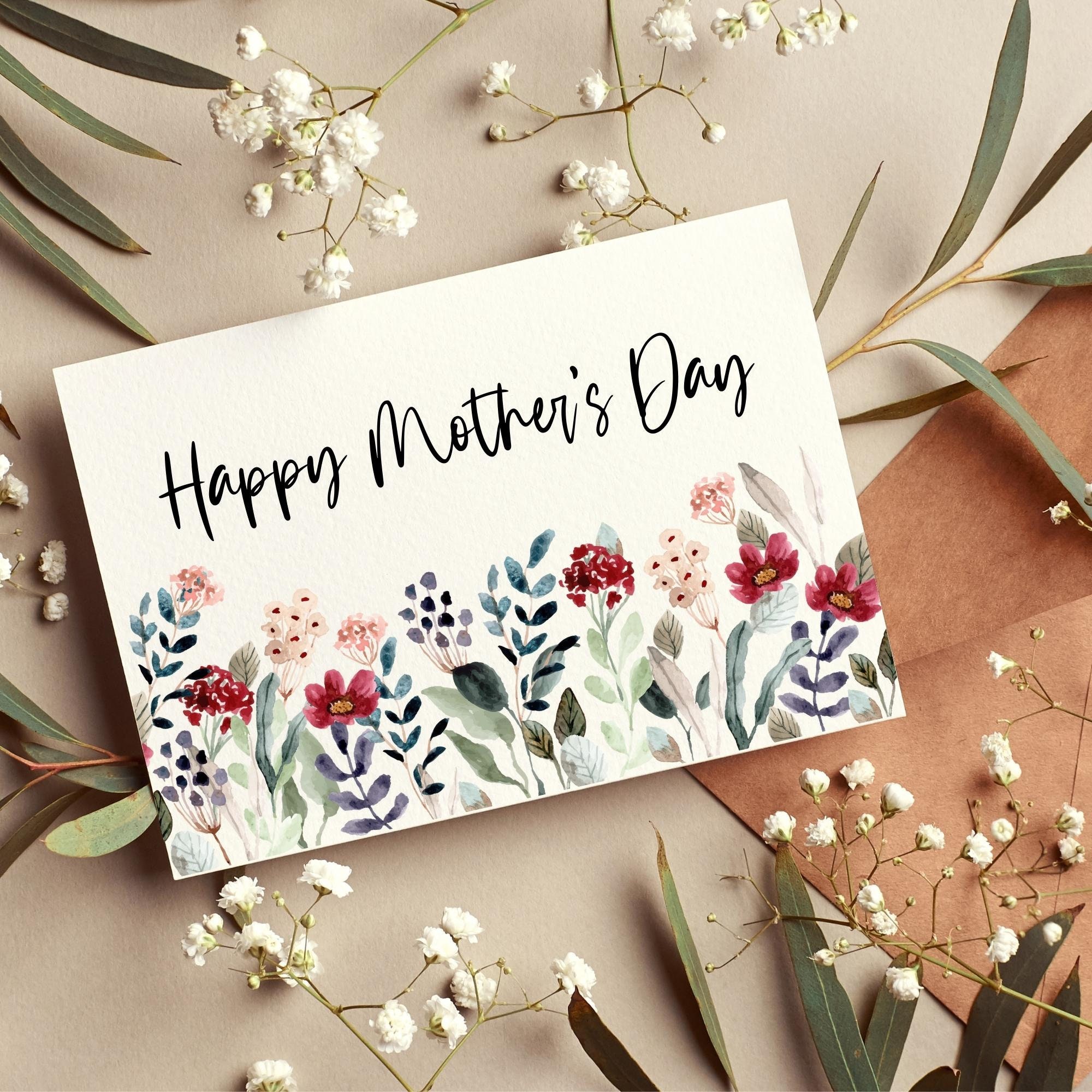 Handgemachte Mother's Day Karte Von White Cotton Cards – Mit Vintage-Schmetterlingen, 16x16 Cm