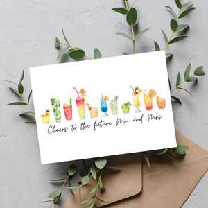 Druckbare Brautparty Karte / Prost auf die Zukunft Mr. und Mrs. / Happy Bridal Shower / 5x7 digitale Karte / Bridal Shower PDF