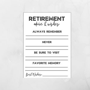 Druckbare Ruhestand Beratung und Wünsche Karte / Happy Retirement / Sofort Download / 5x7 Digitale Rente Karte / Ruhestand PDF