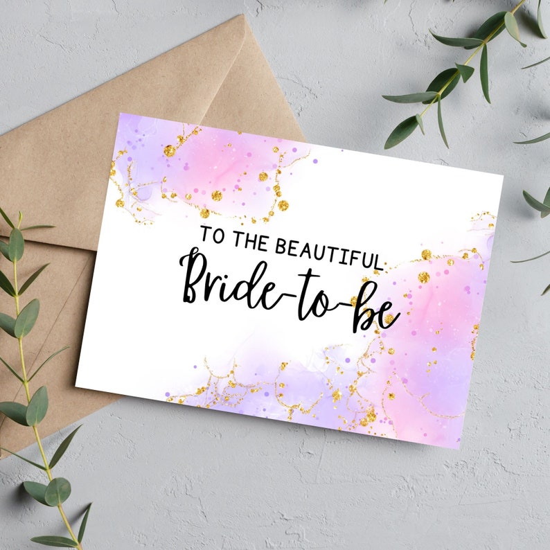 Printable Bridal Shower Card / to the Beautiful Bridetobe Card / Instant Download / 5x7