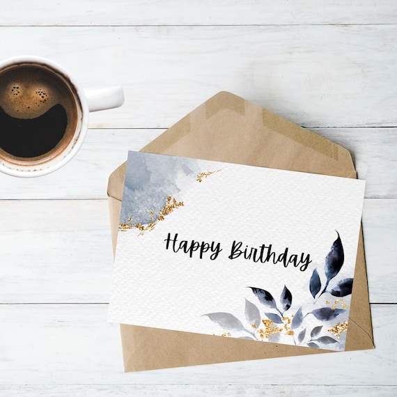 Printable Birthday Card / Happy Birthday / Watercolor / | Etsy