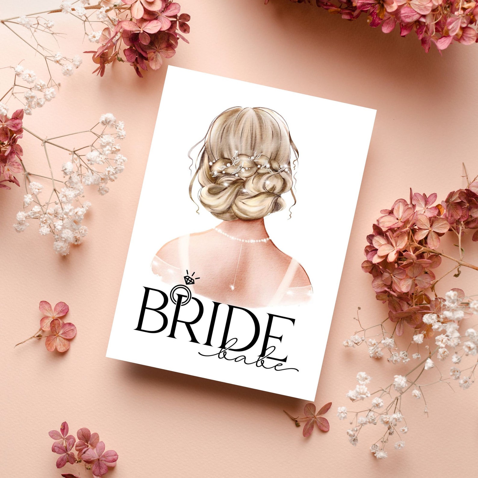 Printable Bridal Shower Card and Envelope / Wedding Card / Bride Babe ...