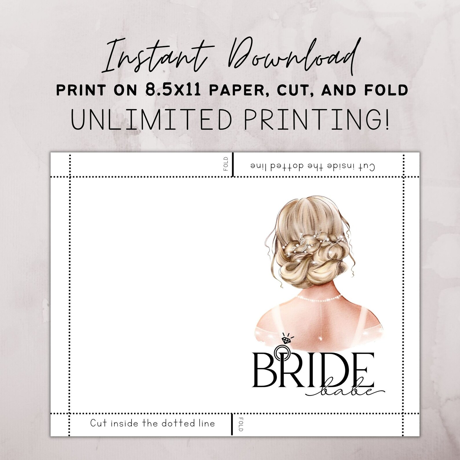 Printable Bridal Shower Card and Envelope / Wedding Card / - Etsy