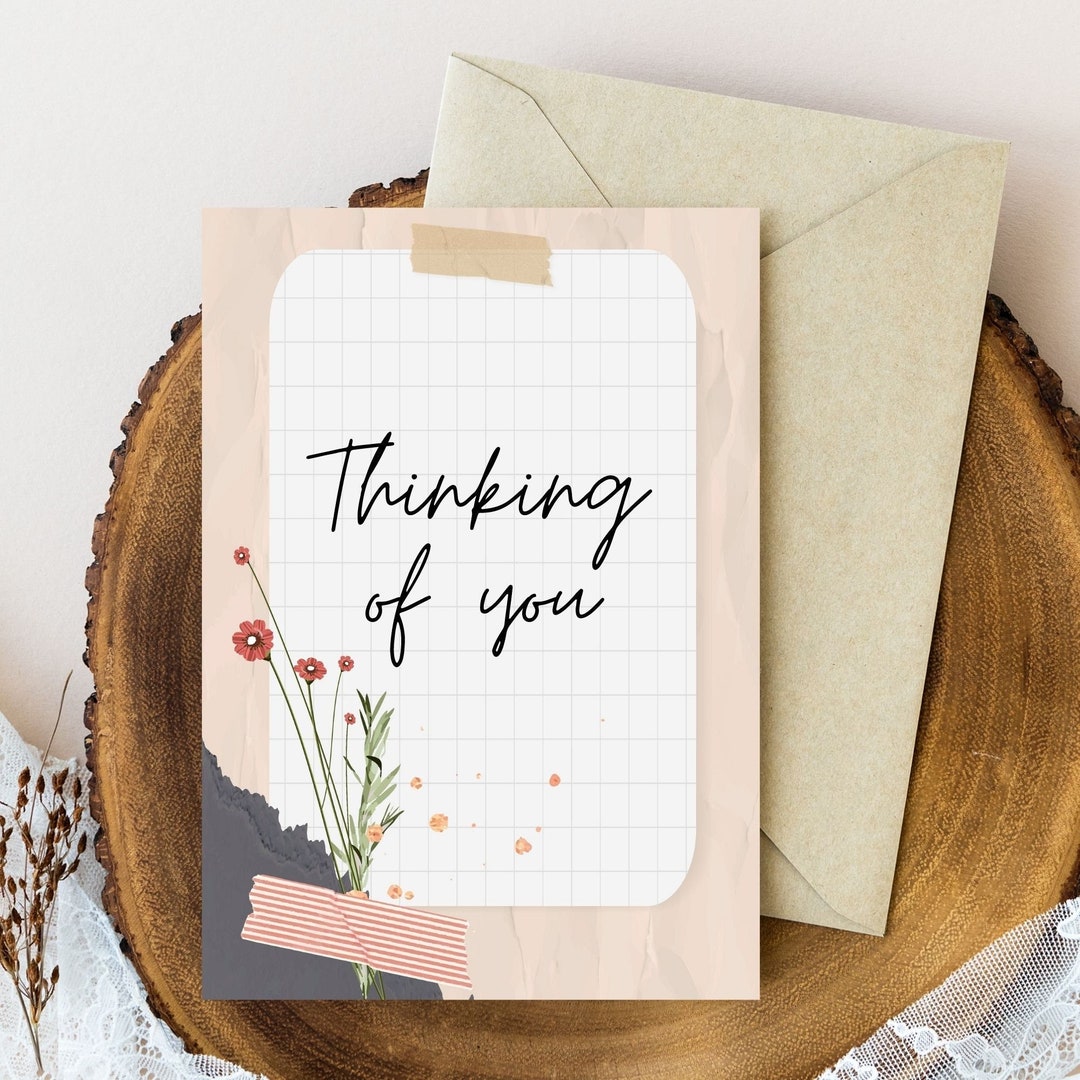 Printable Thinking of You Card / Get Well Card / Instant Download / 5x7 ...