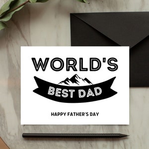 Biglietto stampabile per la festa del papà / Buona festa del papà / Il miglior papà del mondo / Download istantaneo / Biglietto d'auguri digitale 5x7 / PDF per la festa del papà