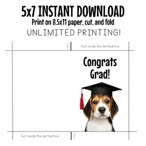 Printable Congrats Grad Card / Instant Download / 5x7 Digital Greeting ...