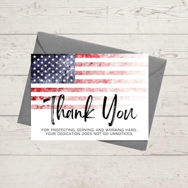 Printable Police Appreciation Thank You Card / Instant Download / 5x7 Digital Thank You Card / Thank You PDF