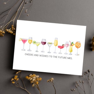 Druckbare Brautparty Karte / Prost und Wünsche an die zukünftige Frau / Instant Download / 5x7 digitale Grußkarte / Brautparty PDF