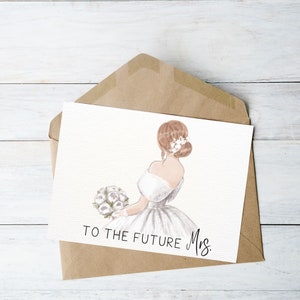 Carte de douche nuptiale imprimable / To The Future Mrs. Card / Wedding / Bridal Shower PDF / Instant Download / 5x7 Digital Greeting Card