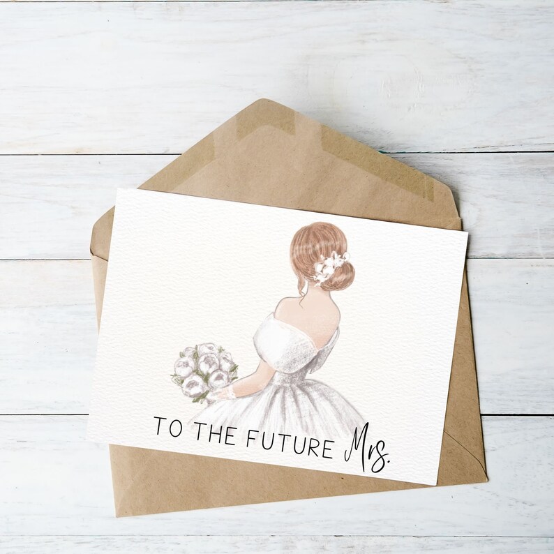 Printable Bridal Shower Card / to the Future Mrs. Card / Wedding