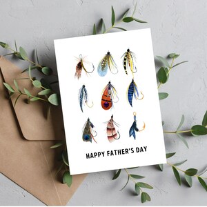 Biglietto stampabile per la festa del papà / Buona festa del papà / Pesca / Esche da pesca / Download istantaneo / Biglietto d'auguri digitale 5x7 / PDF per la festa del papà