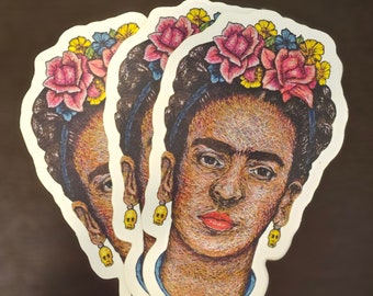 Frida Kahlo - Sticker of Hand Embroidery