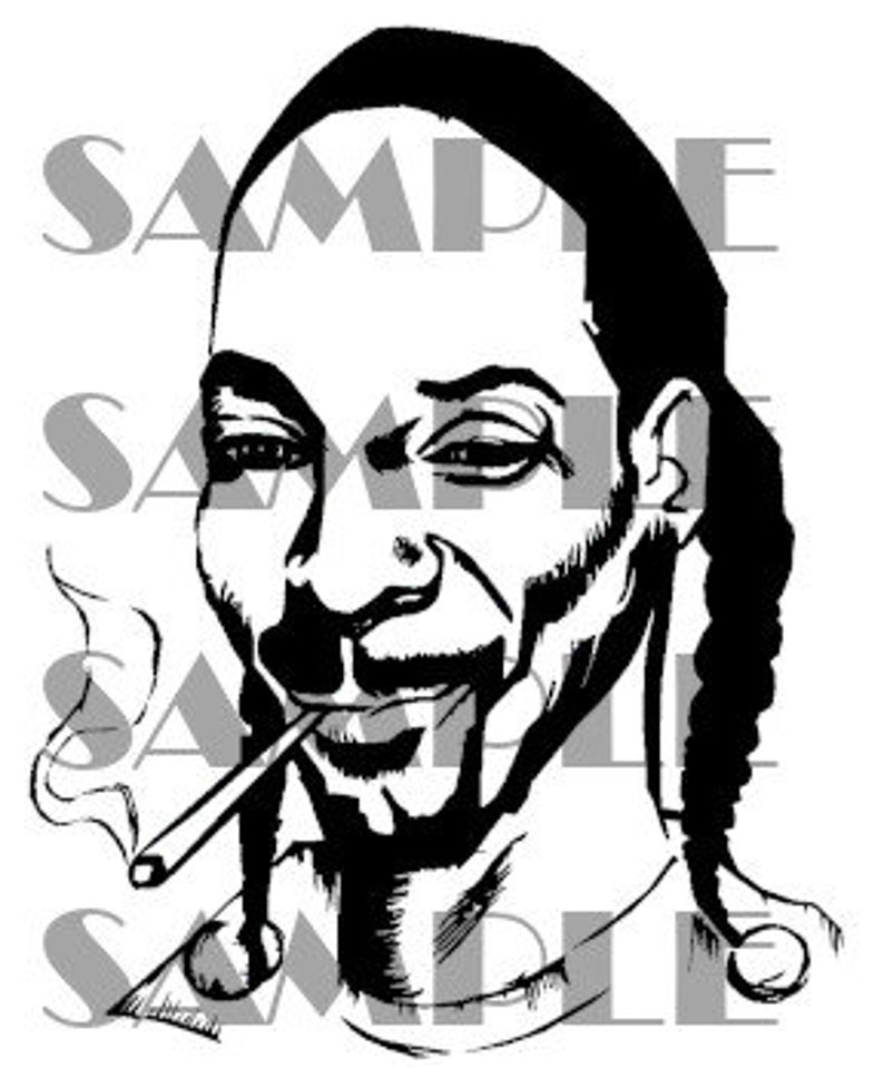Snoop Dogg Stencil Digital Image Etsy
