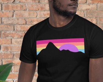 Pride Shirt | Vintage Sonne und Berg Regenbogen | LGBTQ Shirt |100% Profit gespendet| Gleichheitsshirt, LGBTQ Shirt | Ally Shirt | Schwul und Lesbisch
