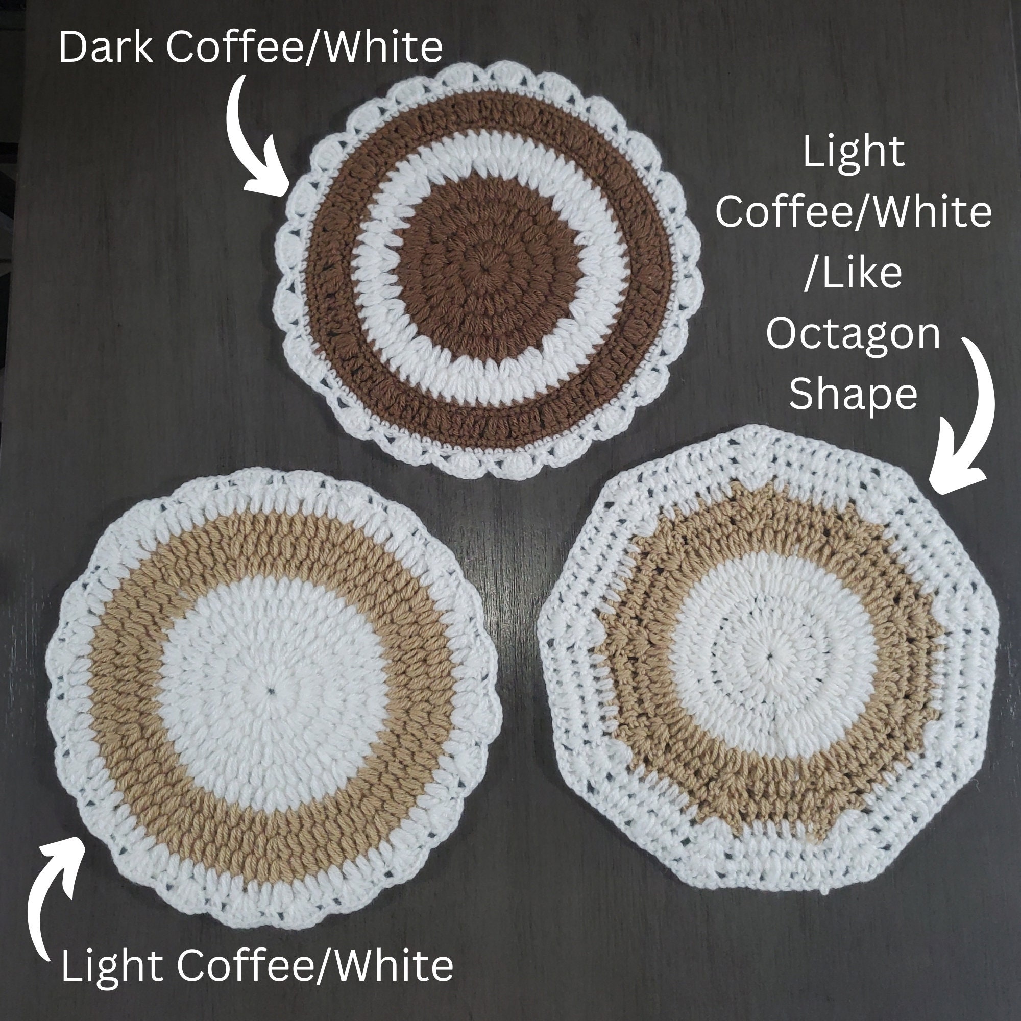 Crochet Table Mats, Crochet Placemats, Crochet Round Placemats