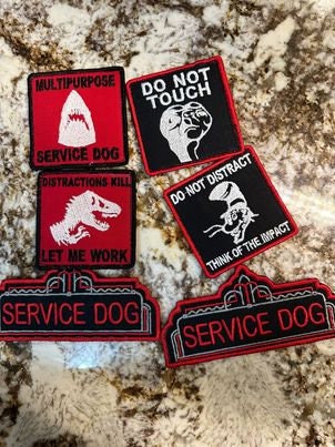 Service Dog Patches: Standard, Custom Text, & graphics