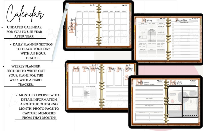 Black Girl Digital Planner Goodnotes Planner Odaterad Digital planerare Xodo Planner Notability-mall Noteshelf Journal Black Girl Magic. bild 4