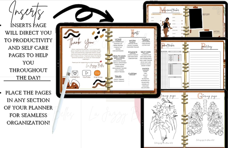 Black Girl Digital Planner Goodnotes Planner Odaterad Digital planerare Xodo Planner Notability-mall Noteshelf Journal Black Girl Magic. bild 5