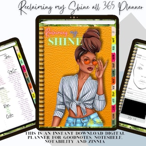 Black Girl Digital Planner, Hyperlinked African American Goodnotes Planner, Girl Boss Digital Planner, Undated Black Girl Magic Planner.