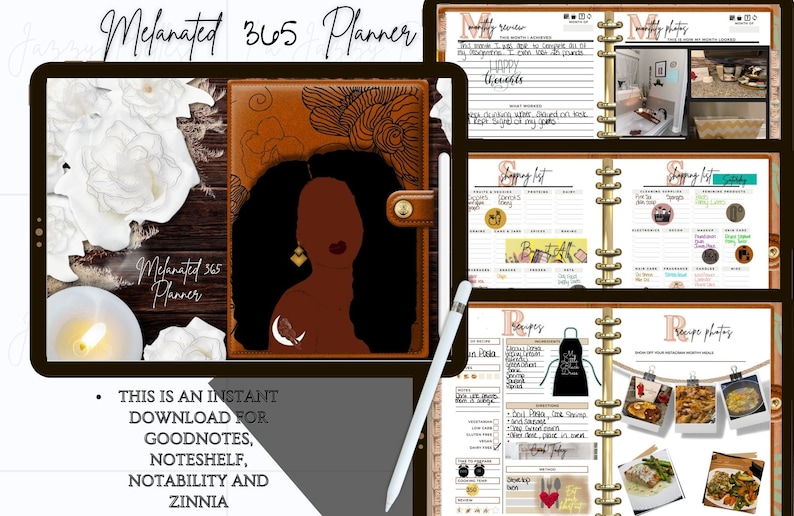 Black Girl Digital Planner Goodnotes Planner Odaterad Digital planerare Xodo Planner Notability-mall Noteshelf Journal Black Girl Magic. bild 1