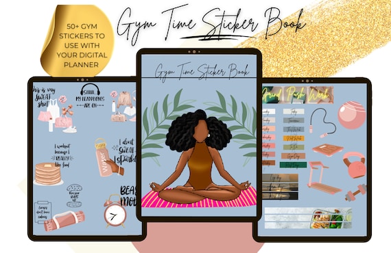 Digital Planner Stickers African American PNG Goodnotes Digital Planner Stickers Workout Stickers Black Girl Magic Notability and Noteshelf