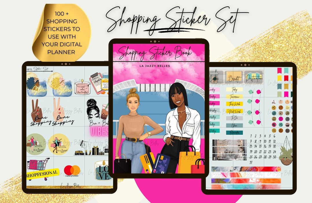 Black Girl Digital Planner Stickers | Shopping Stickers for Goodnotes ...