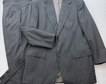 Vintage 90's Polo Ralph Lauren USA Men's 42L 36x31.5 Gray Wool Suit Old Money
