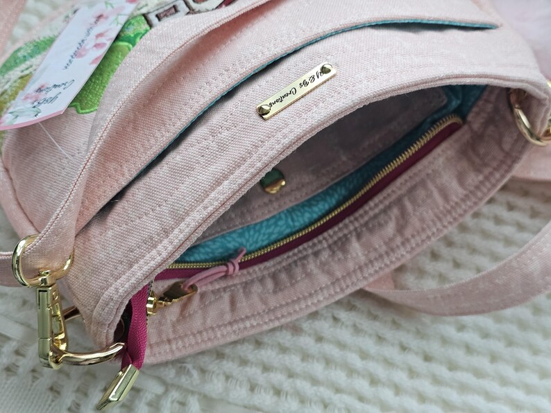 Quilted crossbody bag | handmade quilted applique purse | unique item | accessories image 4