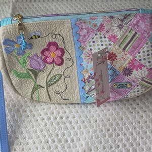Quilted Large pouch | Pencil zipper bag | handmade bag | assorted patterned fabrics