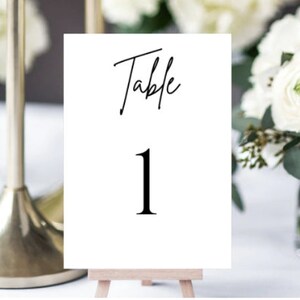 Minimalist Table Numbers- 4x6 Instant Download