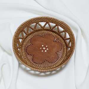 Round Rattan Candy Holder / Handmade Rattan Key Holder