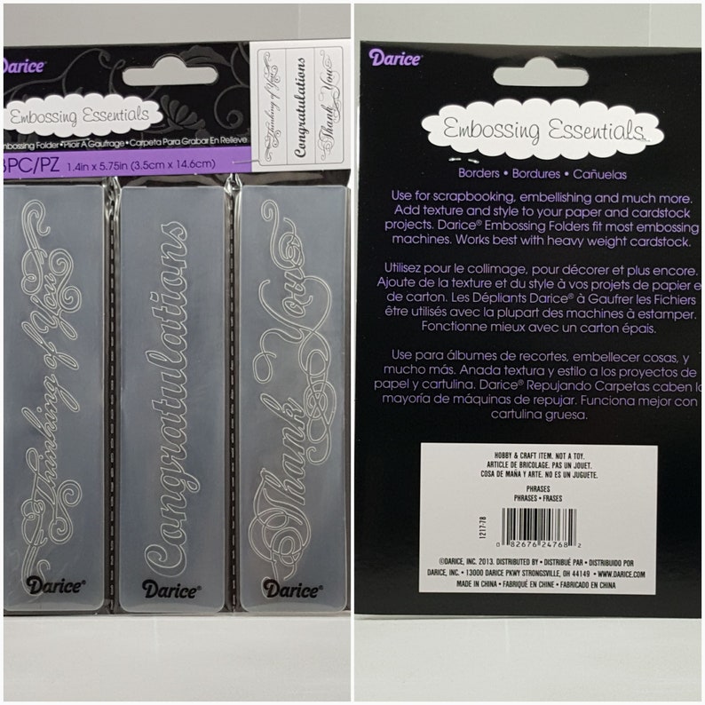 Border Embossing Folders 3 Pieces Each Set, Darice Embossing Folders NIP Etsy