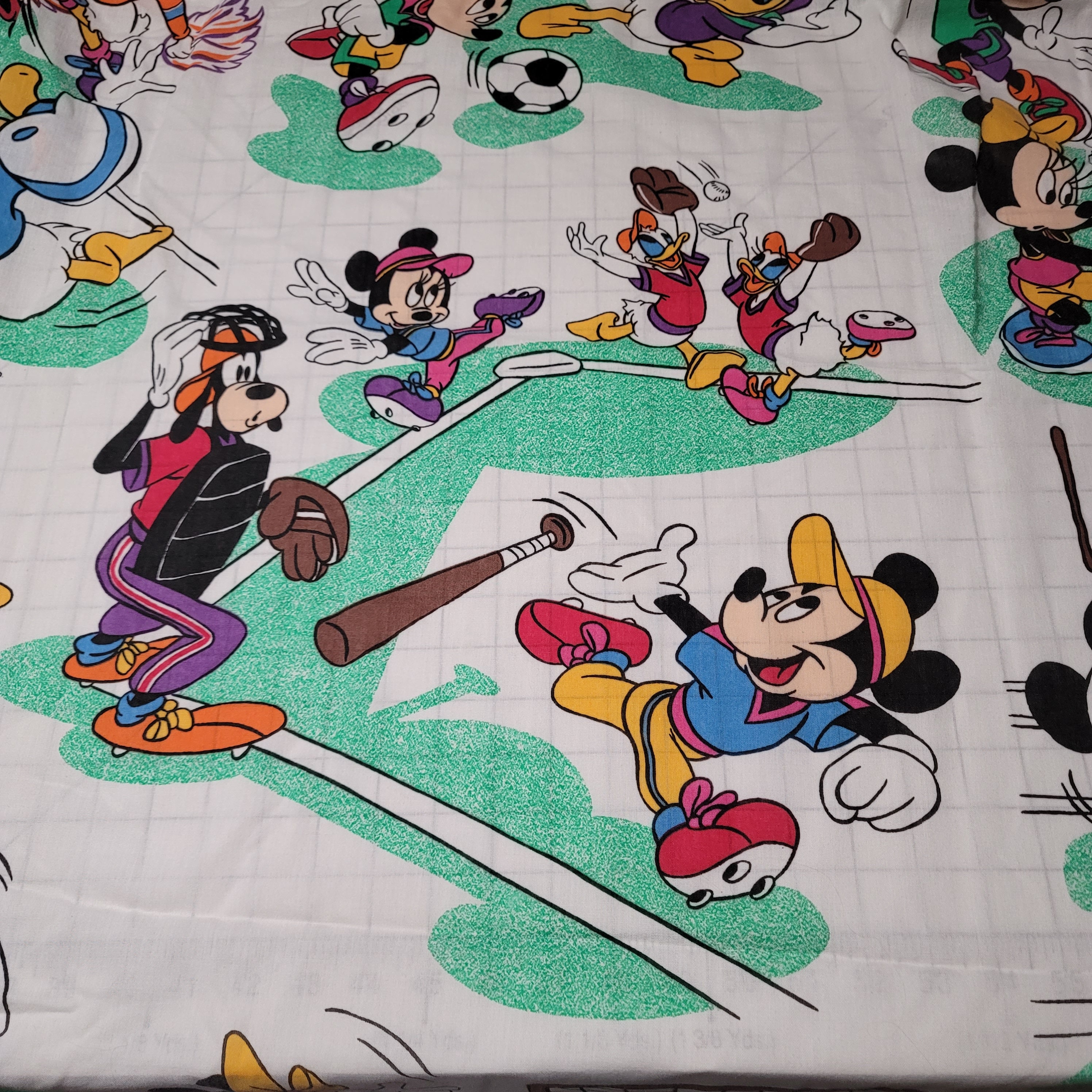 Disney Mickey Sports Twin Flat and Fitted Sheets | Vintage 80s