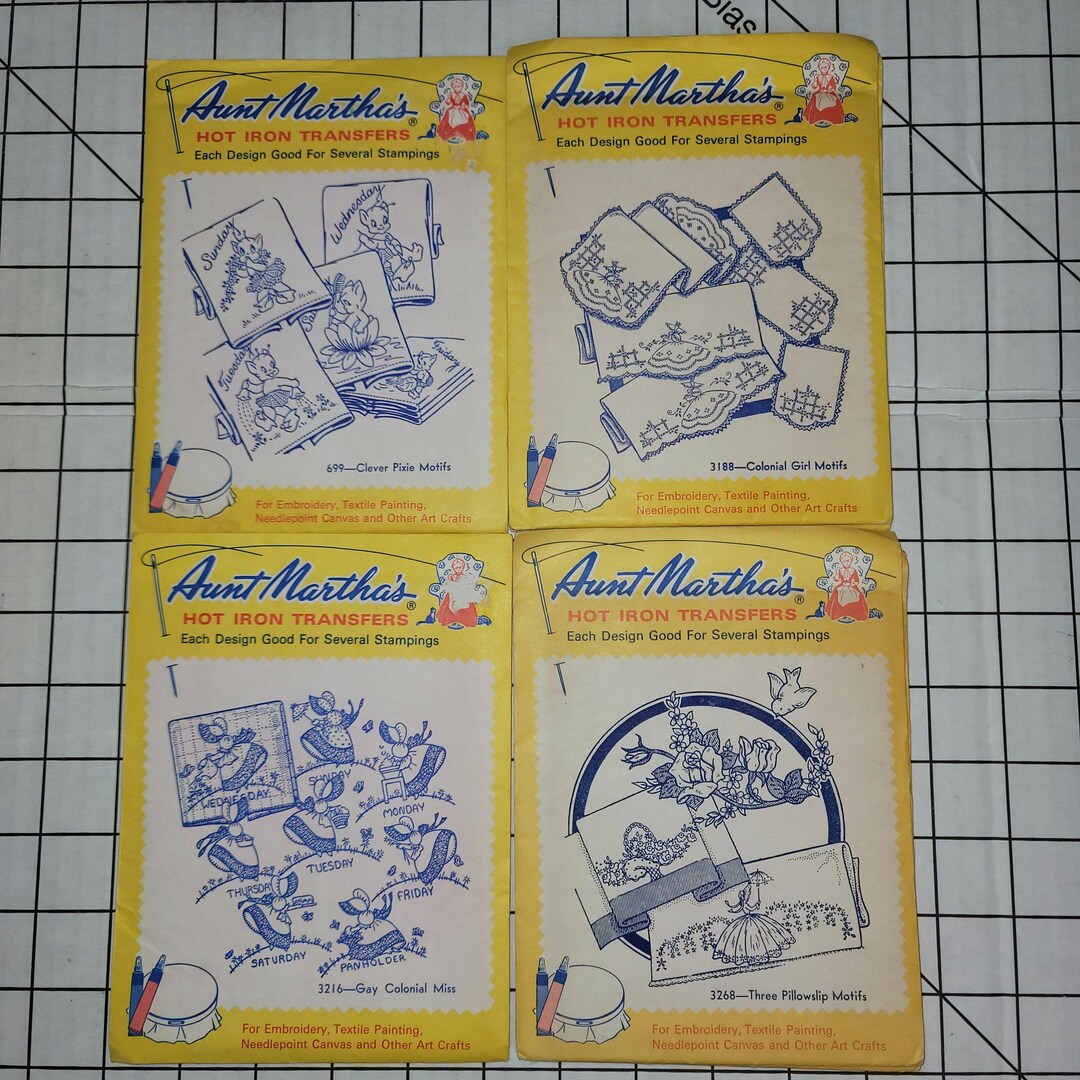 Aunt Martha's Hot Iron Transfers - Vintage Sealed Sets - Etsy