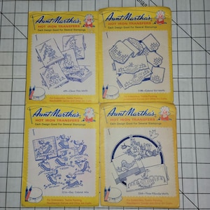Aunt Martha&#39;s Hot Iron Transfers - Vintage Sealed Sets