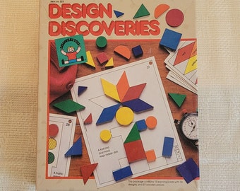 1986 Discovery Toys Design Discoveries Set w/ Cards & Directions and 54 pcs Pre-loved