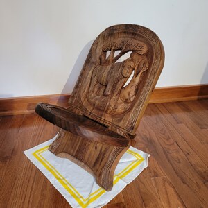 Vintage African Wooden Chair Gorilla 1990s image 2