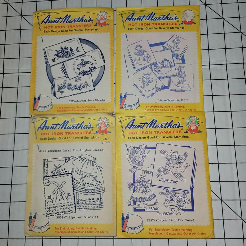 Aunt Martha's Hot Iron Transfers - Vintage Sealed Sets - Etsy