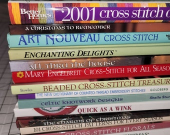 Vintage Cross Stitch, Embroidery, Patterns, Books, Needlecraft, Better Homes and Gardens, Leisure Arts, Meredith Pub, Celtic, All Seasons
