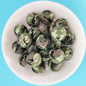 Camo Silicone Beads, Printing Silicone Beads, Bulk Silicone Beads, Round Silicone Bead Wholesale