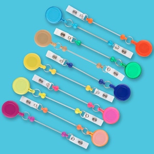Beadable Badge Reels,Beadable bars, keychain blanks,Badge Reals Beadable Retractablewith CLIP on back,Beadable Badge Reels DIY Supplies
