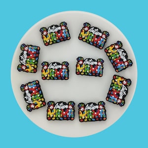 Perline focali in silicone MAMA per l&#39;autismo, perline in silicone per la consapevolezza dell&#39;autismo all&#39;ingrosso, perline in silicone sciolte
