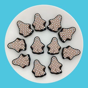 Checkerboard Ghost Silicone Focal Beads,Spooky Ghost Silicone Beads, Bulk Silicone Focal Beads,Halloween DIY