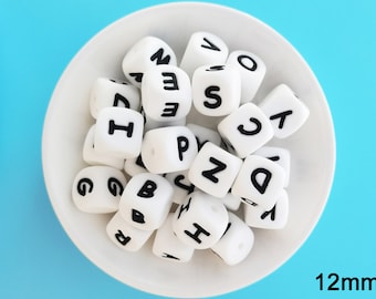 12mm Alphabet Silicone Beads , Letter Silicone Beads, , Bulk Silicone Beads, Silicone Letter Bead Wholesale