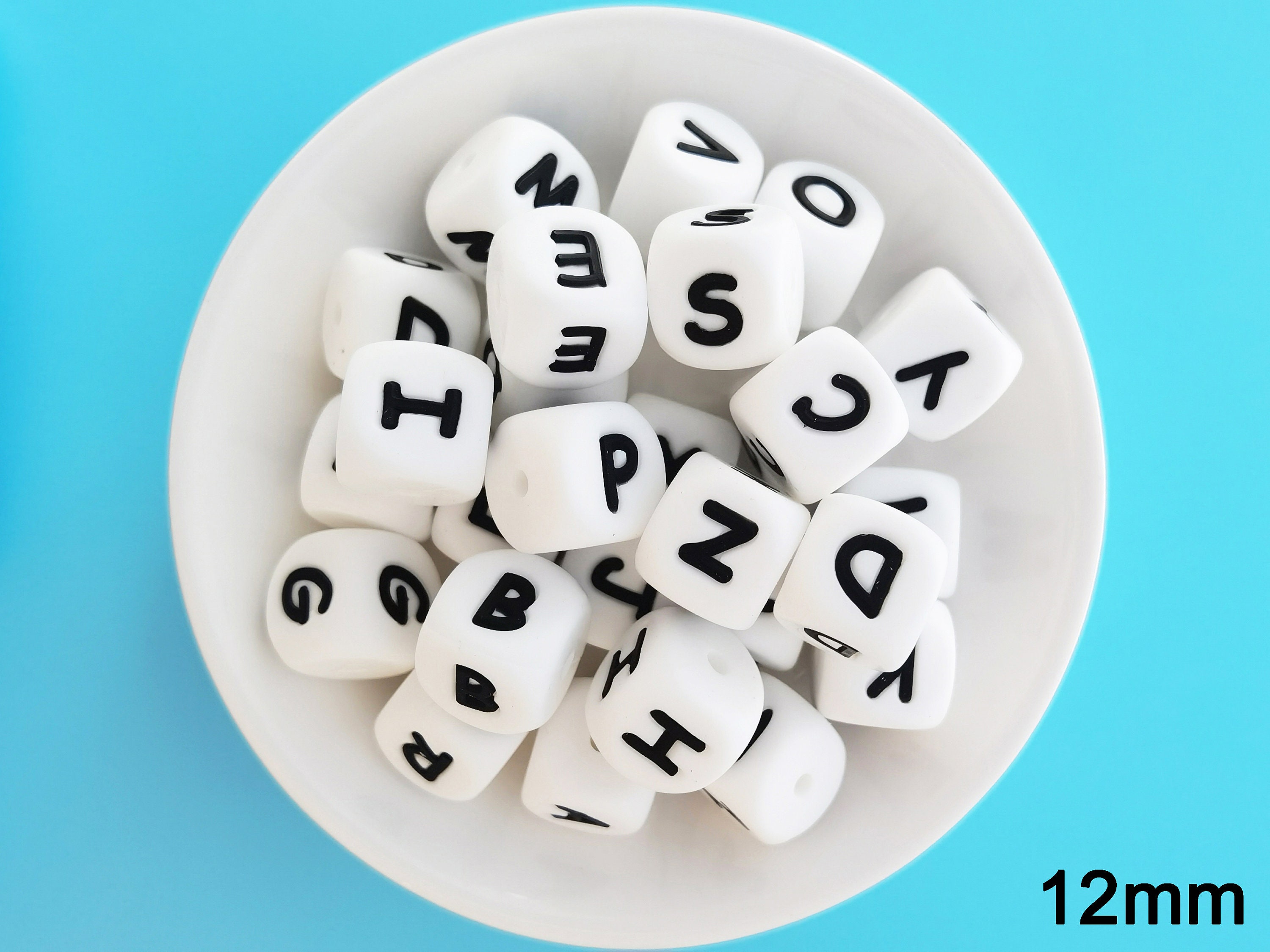 12mm Alphabet Silicone Beads , Letter Silicone Beads, , Bulk Silicone  Beads, Silicone Letter Bead Wholesale, BPA Free 