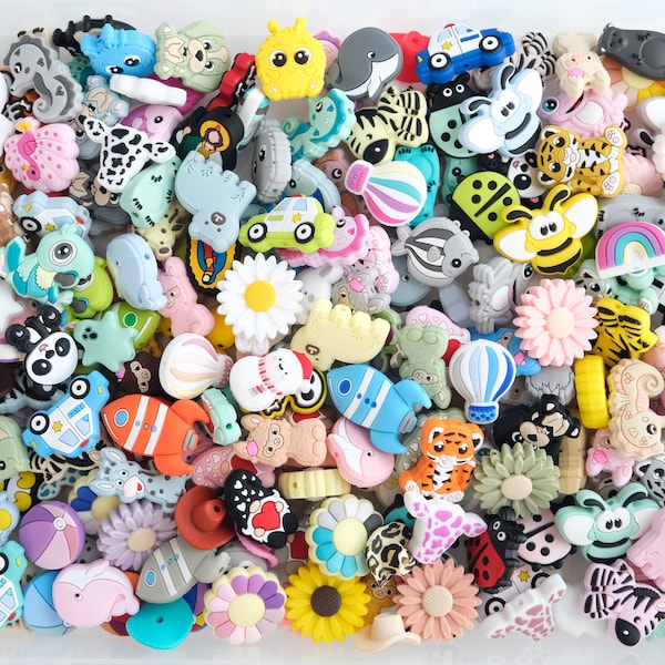 Lucky Silicone Beads, Silicone Beads Mix, Random Silicone Beads,Bulk Silicone Beads Wholesale, Shipped Random