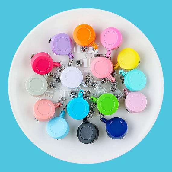 Colorful Retractable Badge Reel with Alligator Clip,For Teacher Nurse Lanyard Making