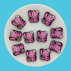 Love Nurse Silicone Focal Beads,Bulk Silicone Beads, Silicone Beads Wholesale
