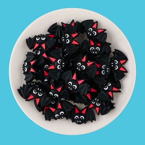 Bat Silicone Beads: Halloween Spooky Focal Bead, Jewelery Beads Charms 